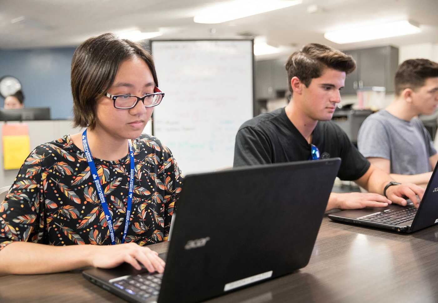 Image of students at computer