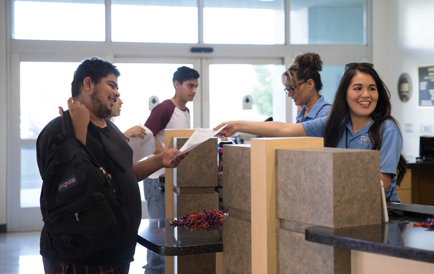 Image of Students getting helped